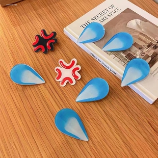 无语发卡emoji发夹发卡流汗夹子表情包水滴黄豆搞怪儿童恶搞头饰