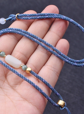 如意吊坠绳男女手工编玉佩项链挂脖绳DIY黑色平安扣玉坠绳子