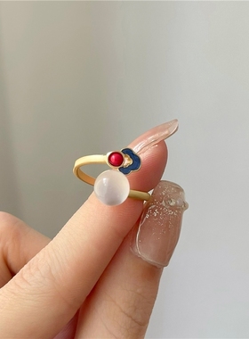 如意祥云S925银戒指女复古国风女戒吉祥云求婚活口食指戒