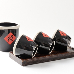 福字小酱缸水缸家用小型厨房摆件杯迷你瓷老式陶瓷调料粗小号米缸