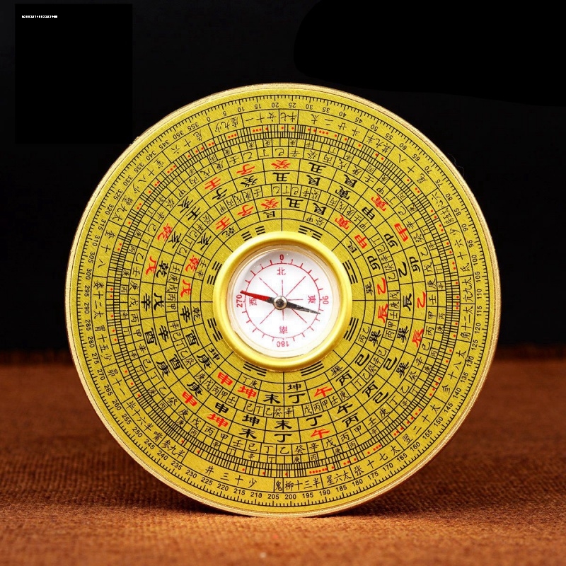黄铜复古实心八卦轮盘指尖陀螺手工罗盘太极盘手把件摆件