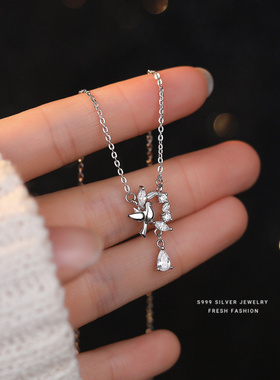 s999纯银橄榄枝和平鸽项链女轻奢