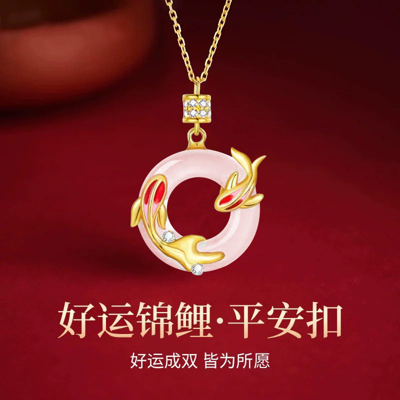 幸运锦鲤鱼纯银925项链女新中式