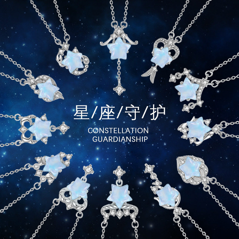 十二星座纯银925项链女小众设计