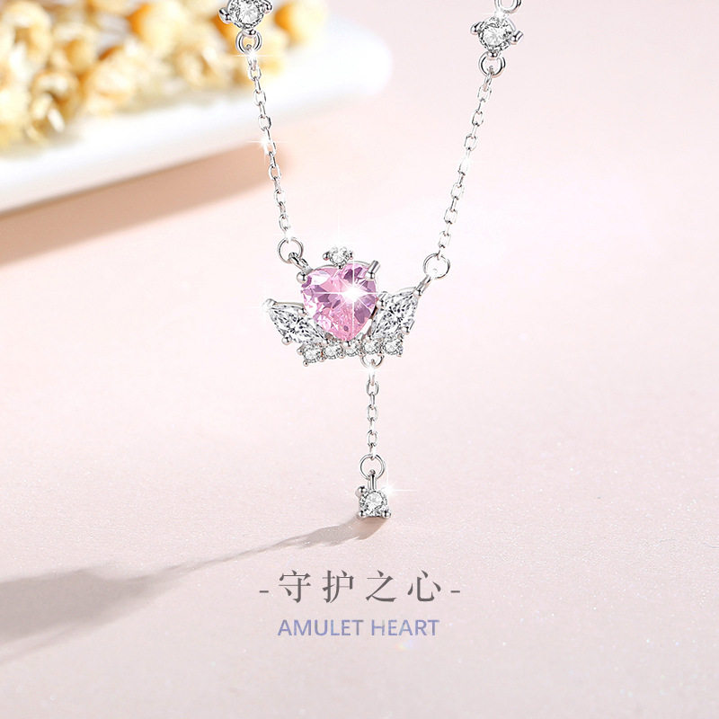 天使之翼纯银925项链女时尚百搭