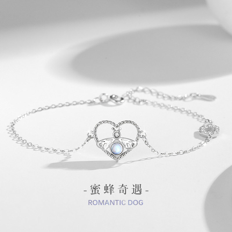 蜜蜂纯银925手链女小众设计轻奢