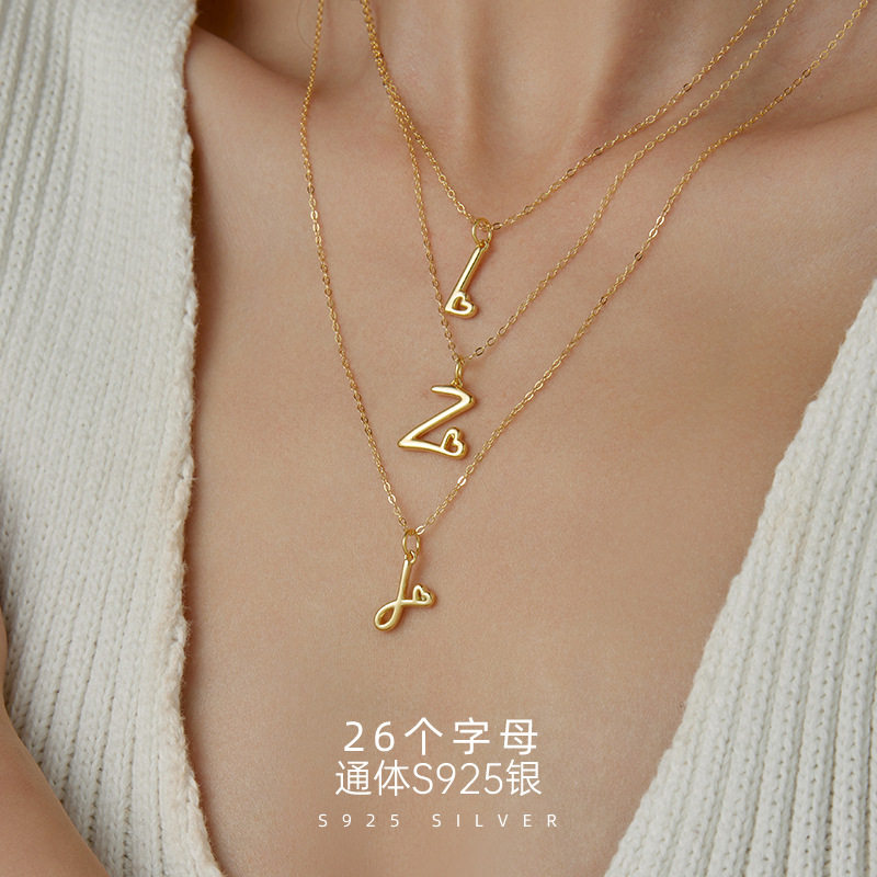 榕树下S925银跨境欧美英文字母吊
