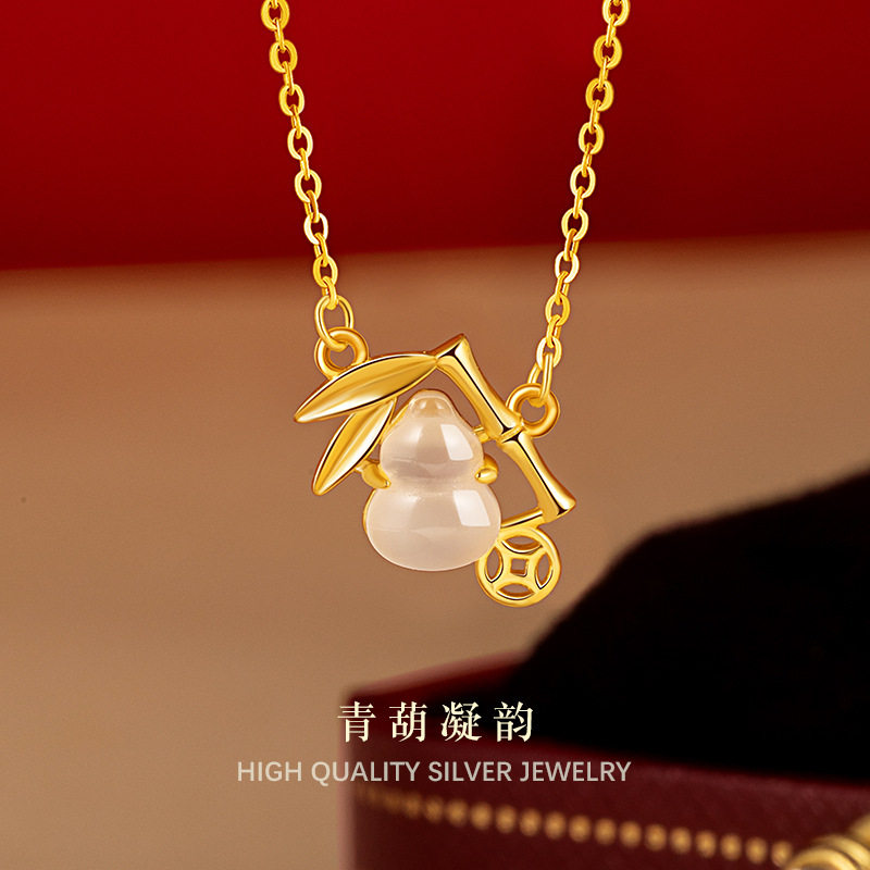轻奢小众设计感s925纯银葫芦吊坠