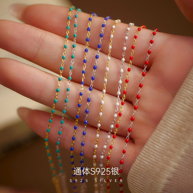 榕树下S925银夏季多巴胺简约手链