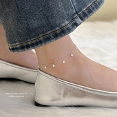 s925纯银小清新锆石脚链女新款 日系简约百搭轻奢时尚 网红脚饰品