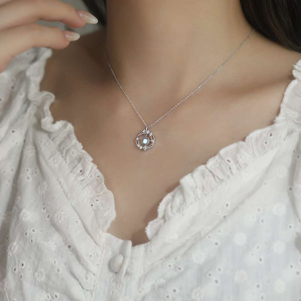 三生有幸S999纯银杏叶项链女时尚