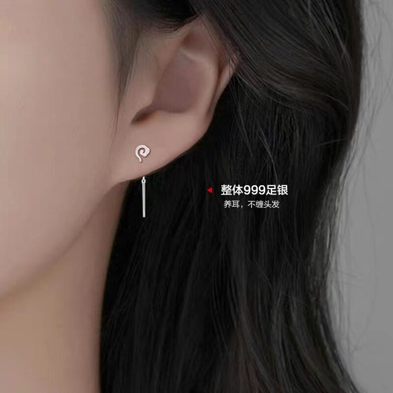 S999足银祥云耳线女轻奢小众设计