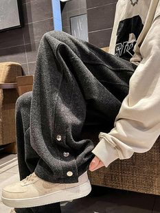 Claralee男士春秋季休闲裤美国高街宽松阔腿裤