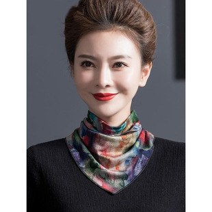 双面羊毛围巾女士2025新款秋冬季假领子百搭保暖护颈三角巾围脖套