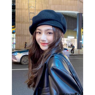 Mad Cortes【设计师】羊毛贝雷帽女秋冬百搭针织画家帽复古蓓蕾帽