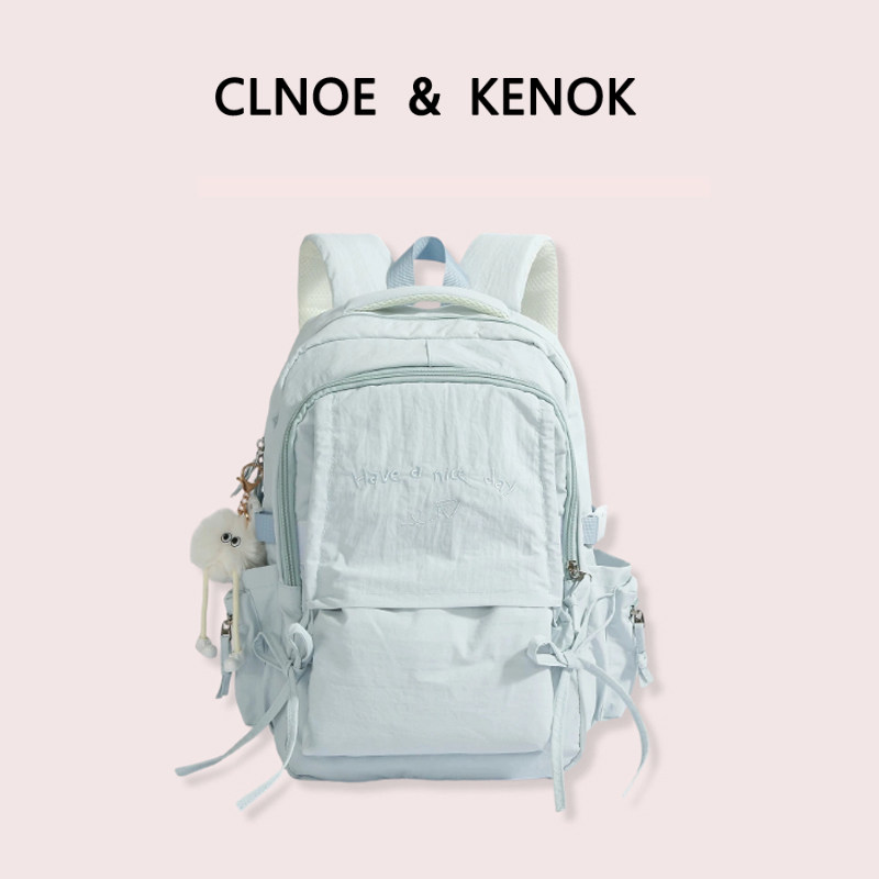 Clnoe Kenok韩系简约初中生双肩包女小学生书包大容量轻便背包男