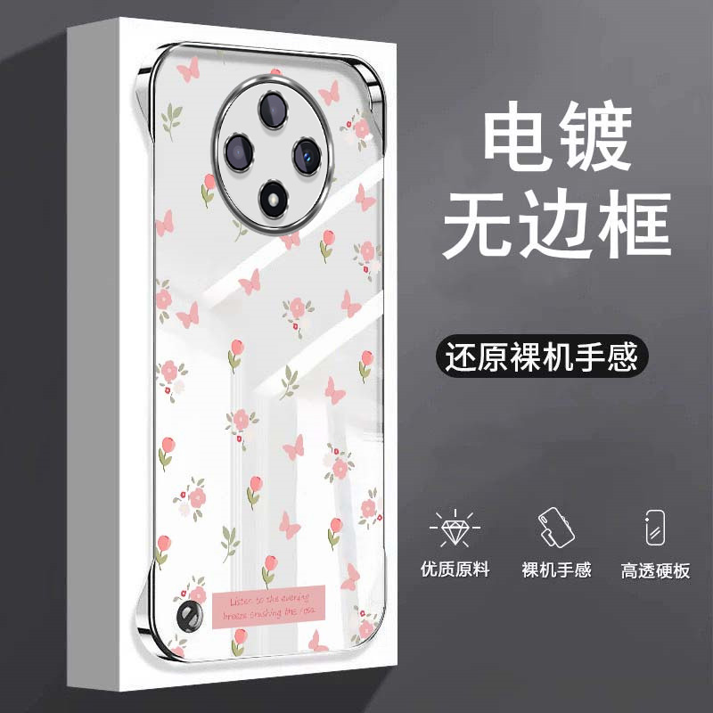 粉色碎花适用oppoa3pro手机壳a1无边框a2散热a11x超薄a36女a58x男a72电镀套a53防摔a97外壳k12新款k10x/k12s