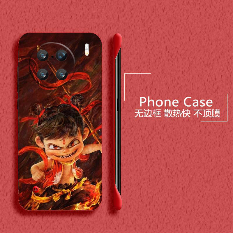 哪吒魔童适用vivox90手机壳x90pro+无边框x80散热x80pro新款x70t半包y78+超薄y78plus硬y78m防摔y300pro外壳5