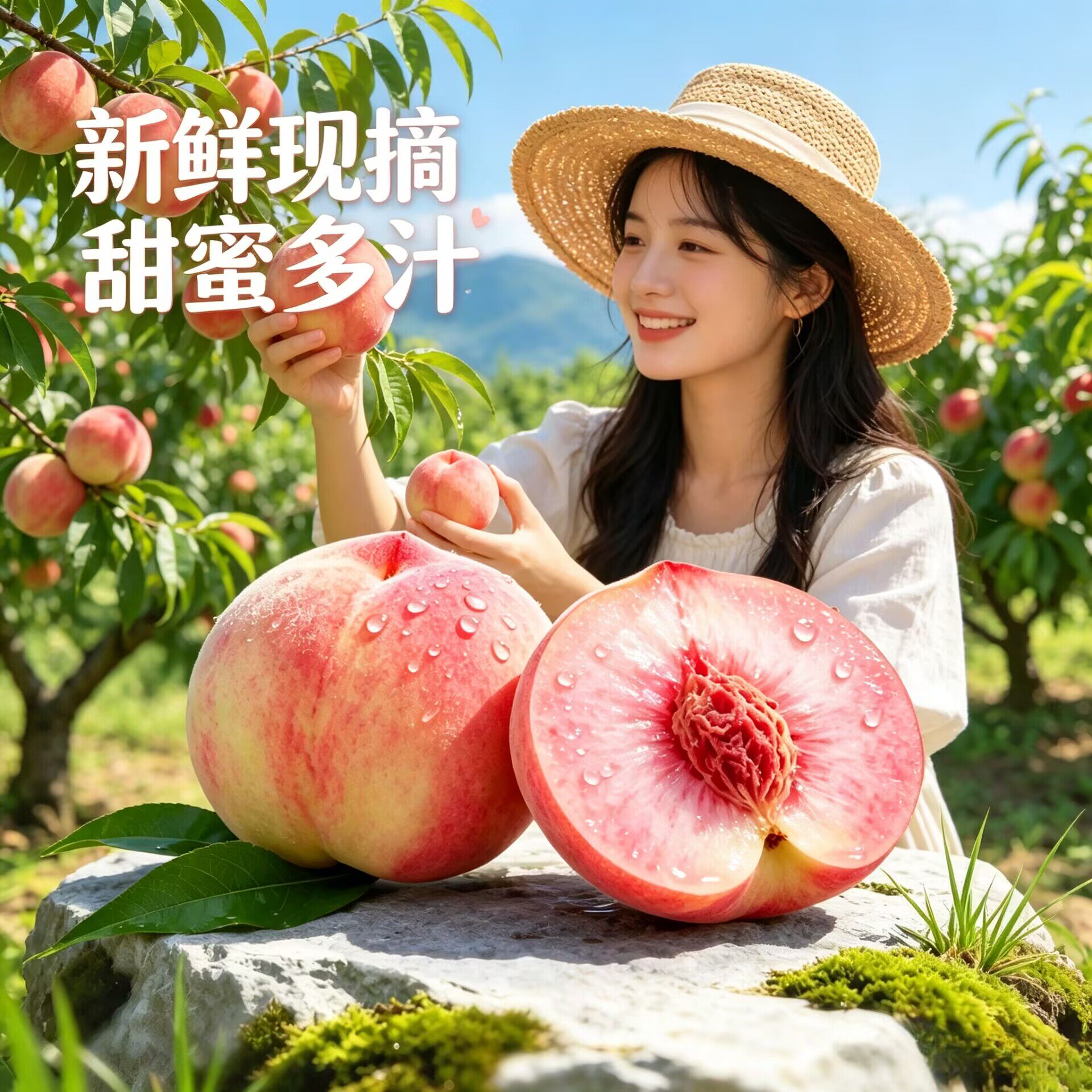 水蜜桃子新鲜水果现摘水蜜桃10斤大桃子新鲜水果当季脆甜大桃子