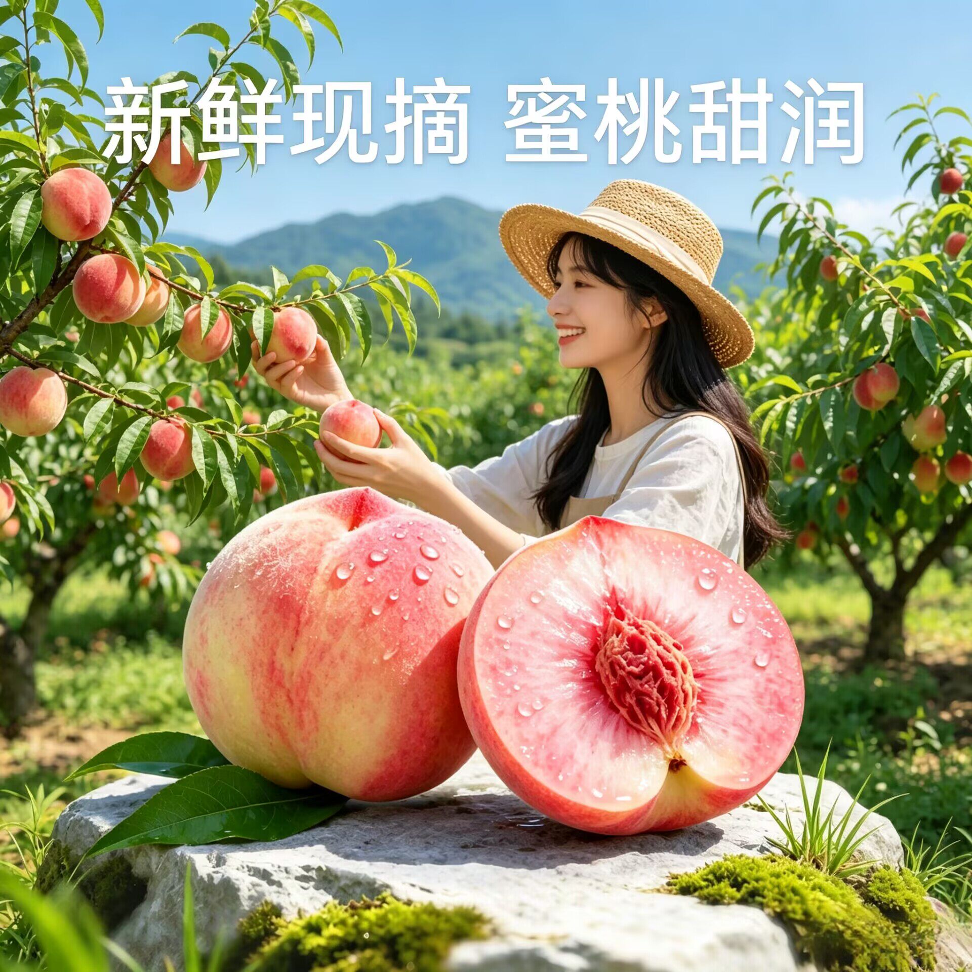 水蜜桃子新鲜水果现摘水蜜桃10斤大桃子新鲜水果当季脆甜大桃子