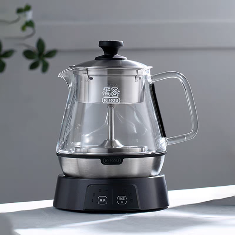 吉谷TA003煮茶器蒸汽喷淋式玻璃壶高硼硅耐高温玻璃电热水壶700ml