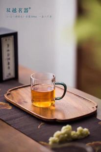 双越茗器玻璃200ml小茶杯耐热透明品茗杯高8cm口径6.5cm。