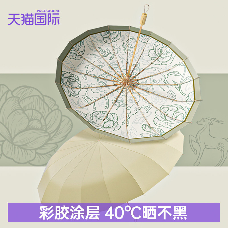 日本HOUSTIN彩胶三折晴雨伞