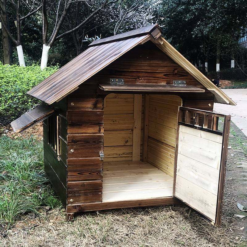 狗屋室外防水四季通用木制狗窝防雨宠物窝狗房子狗舍大型犬狗屋_虎窝淘