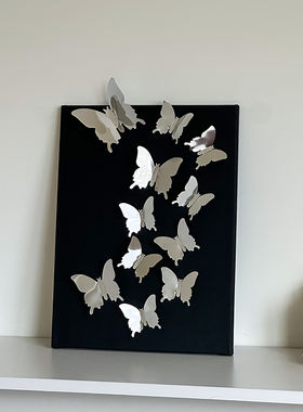 中古风diy蝴蝶装饰画客厅软装电视柜摆台玄关高级感小众挂画摆件
