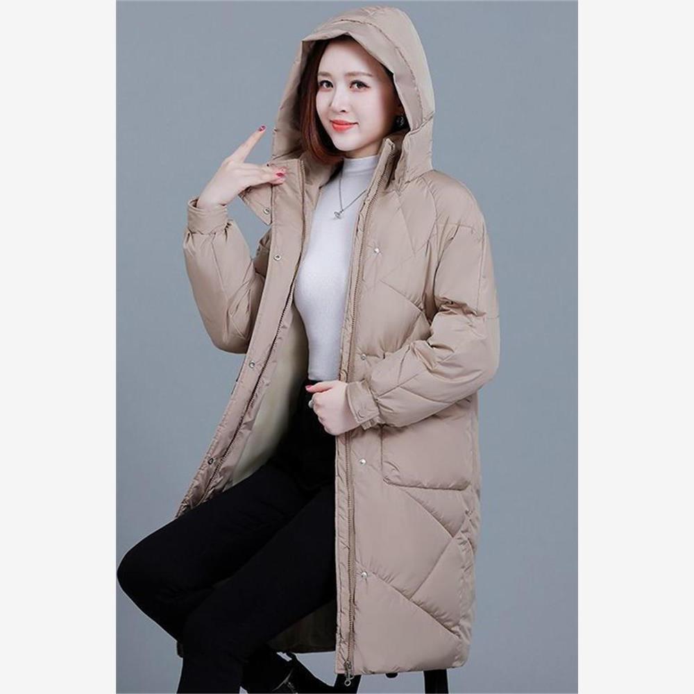 高档中长款羽绒棉服女冬