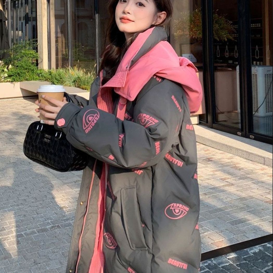 特大码女装韩版连帽羽绒