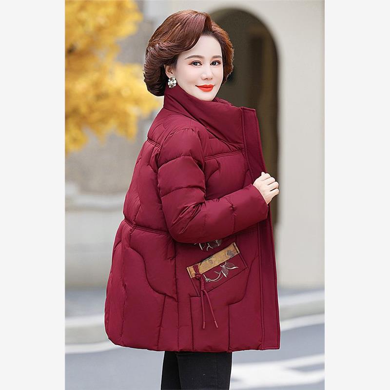 中老年妈妈冬装中长款加