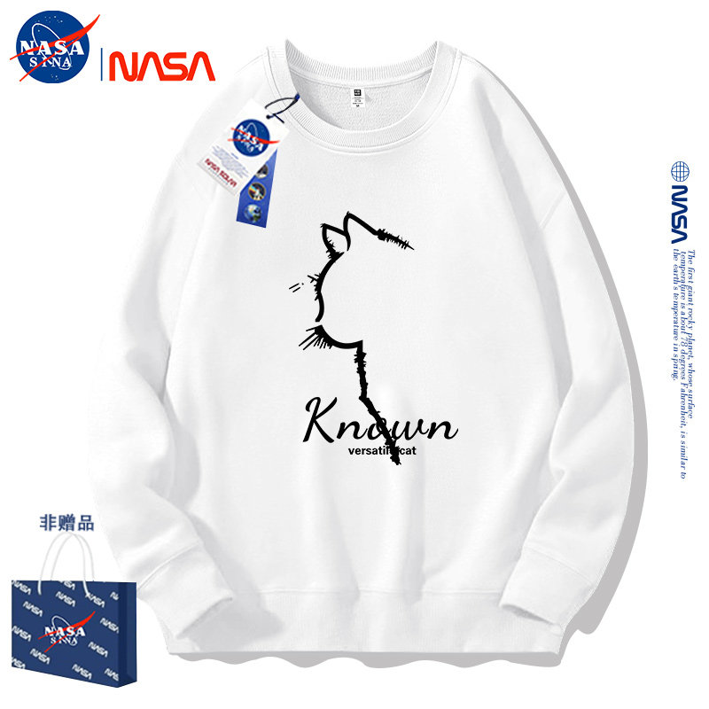 NASA联名圆领卫衣男女春秋季2025新款美式潮牌宽松情侣装外套衣服
