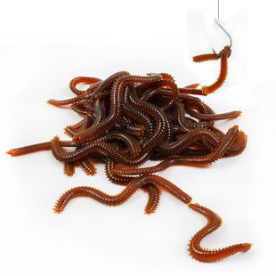 路亚仿生假饵沙蚕海钓蚯蚓100条软饵淡水钓鱼软虫黑坑台红虫钓饵