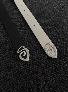 Stu风自制小众质感腰带cleanfit穿搭配饰金属字母皮带简约vibe风