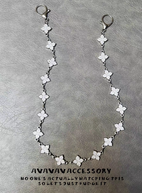 Vanan原创四叶草十字架裤链设计感小众腰间挂饰cleanfit包挂ins风