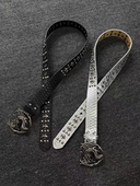 Vanan 中古红眼飞龙扣铆钉设计龙鳞雕花纹理小众vintage单品腰带