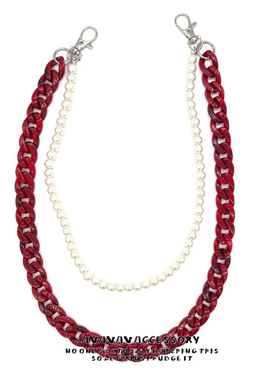 Vanan 设计珍珠编织双层裤链复古嘻哈牛仔裤腰链百搭包包挂件配饰