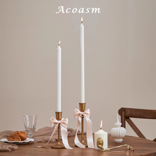 教堂头彩色细长杆枝形香薰蜡烛生日结婚庆烛光晚餐氛围感装饰摆件