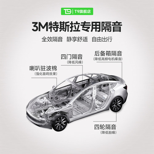 T9 3M全车隔音适用于特斯拉隔音改装
