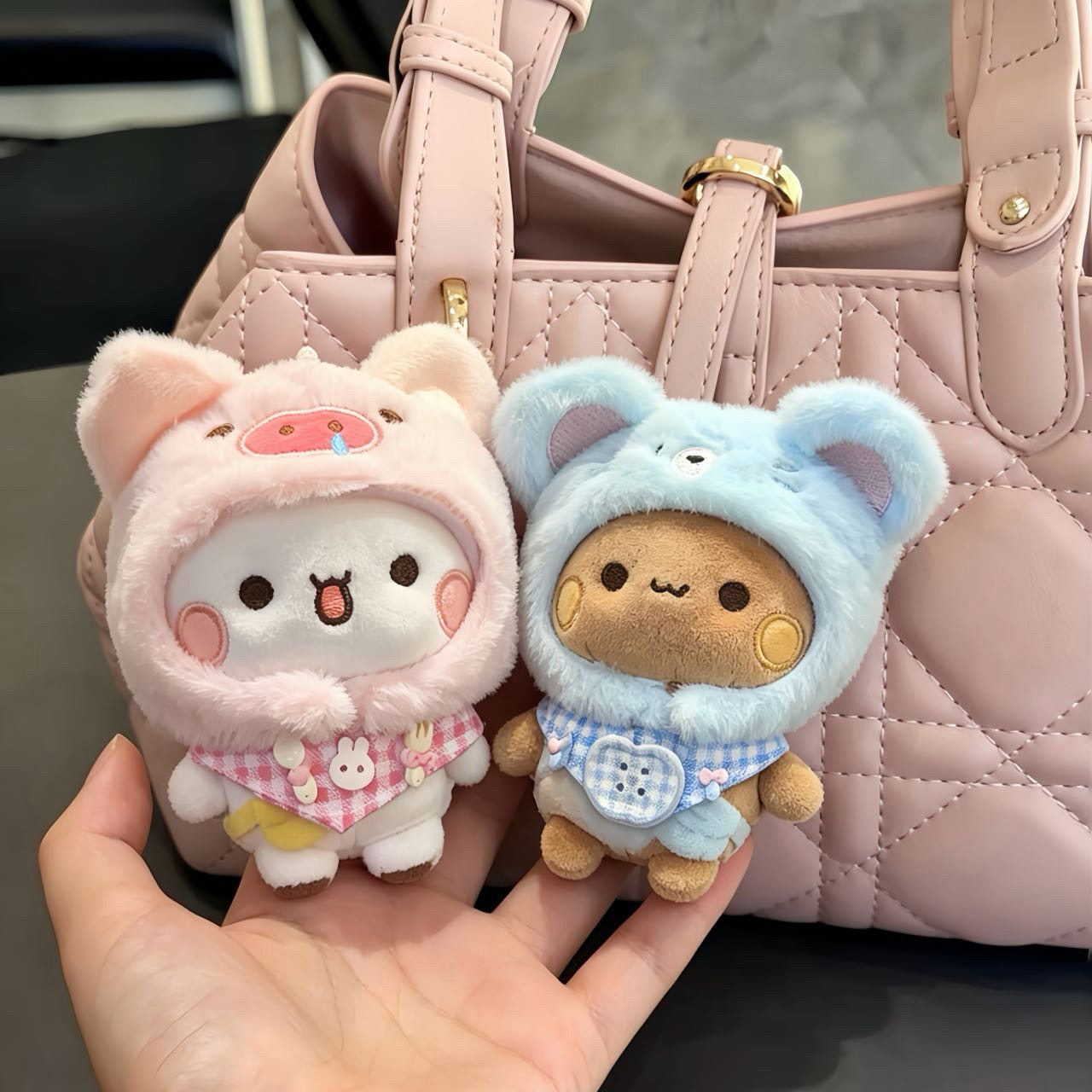 thumbnail for Cute cartoon 12 cloth bag pendant, plush plush toy keychain, couple style charm, birthday gift