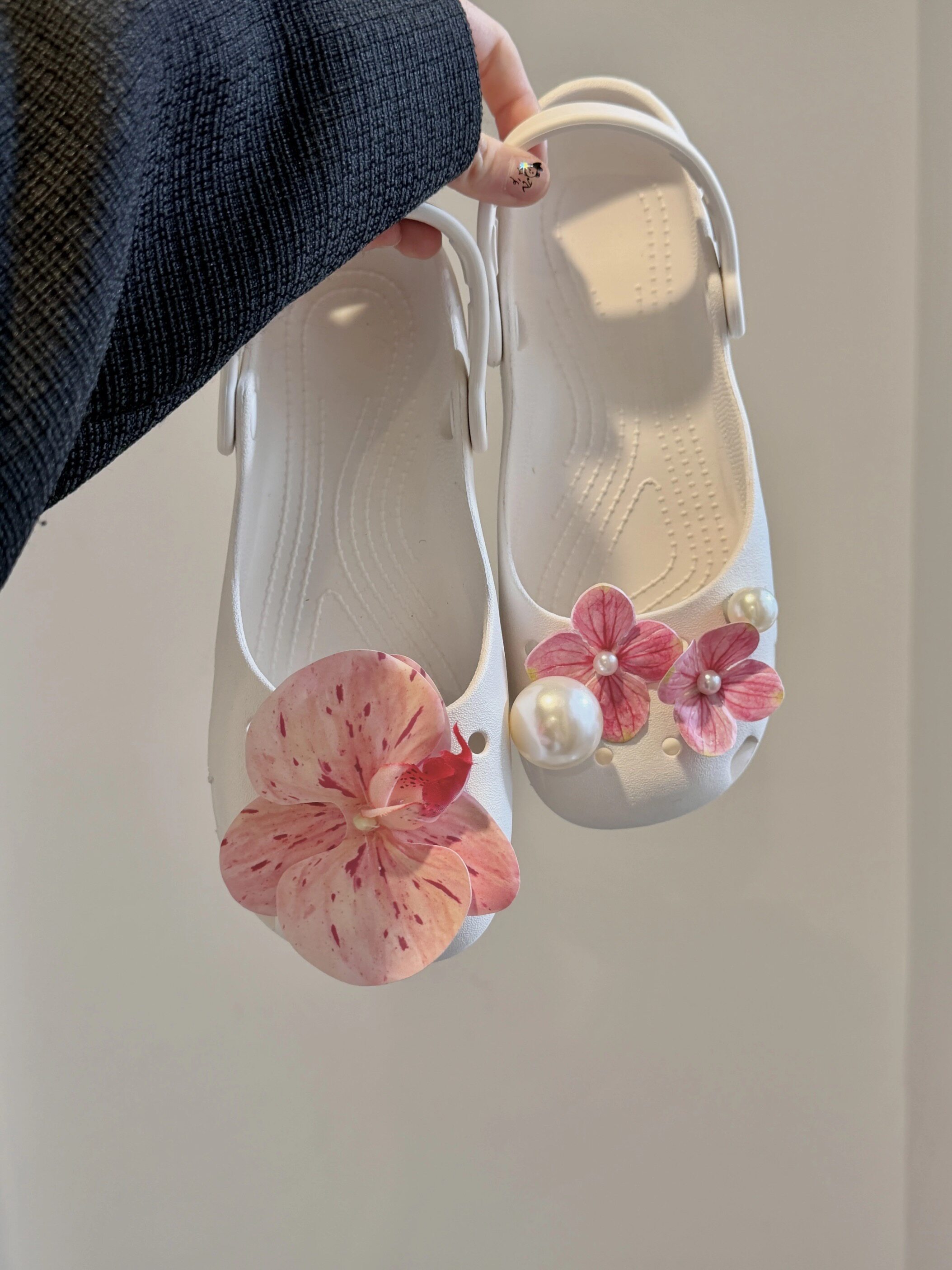 春日和风｜独家粉色蝴蝶兰鞋花适配crocs洞洞鞋鞋花配饰果冻鞋扣