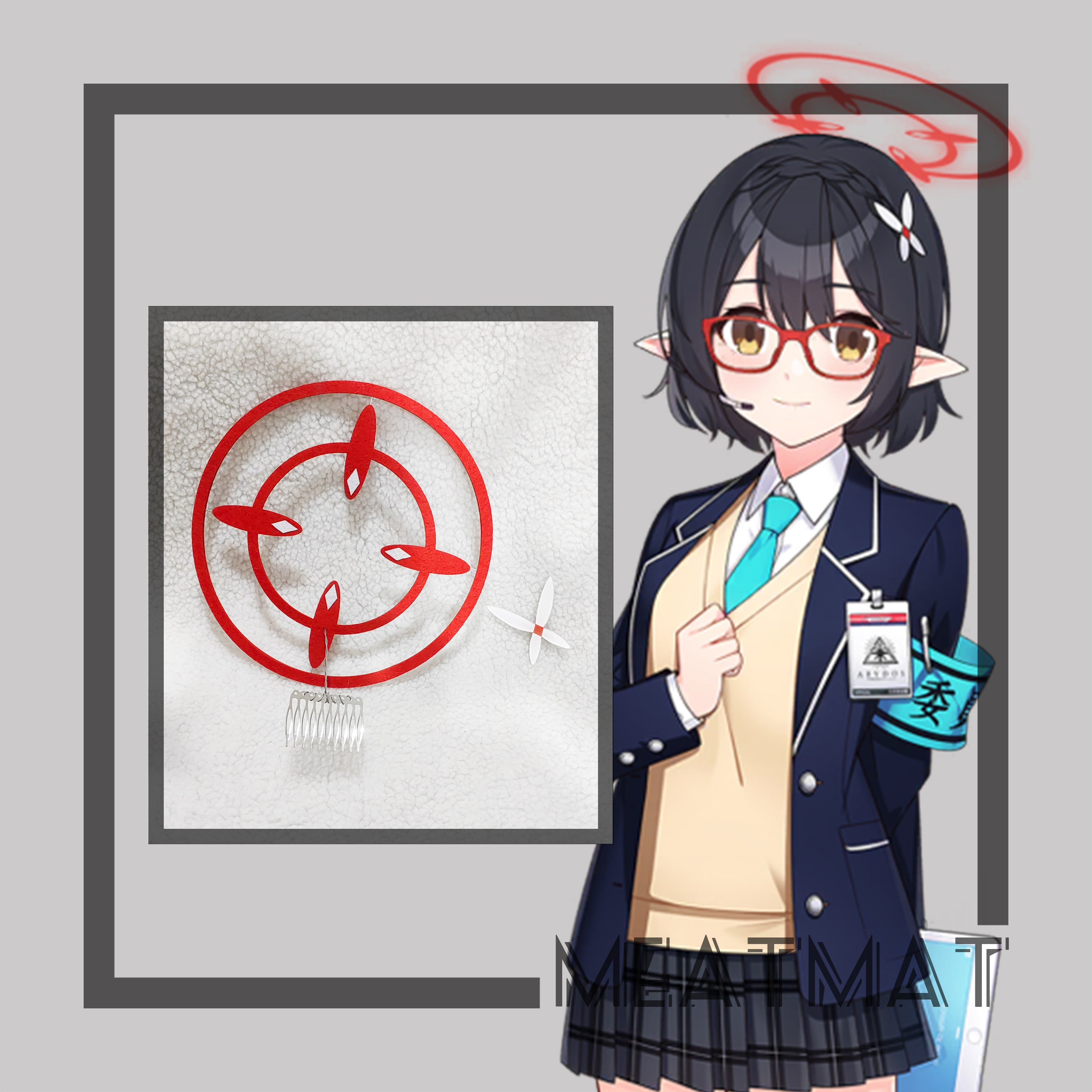 MeatMat 碧蓝档案 绫音Ayane 光环发饰cos头饰道具定制定做