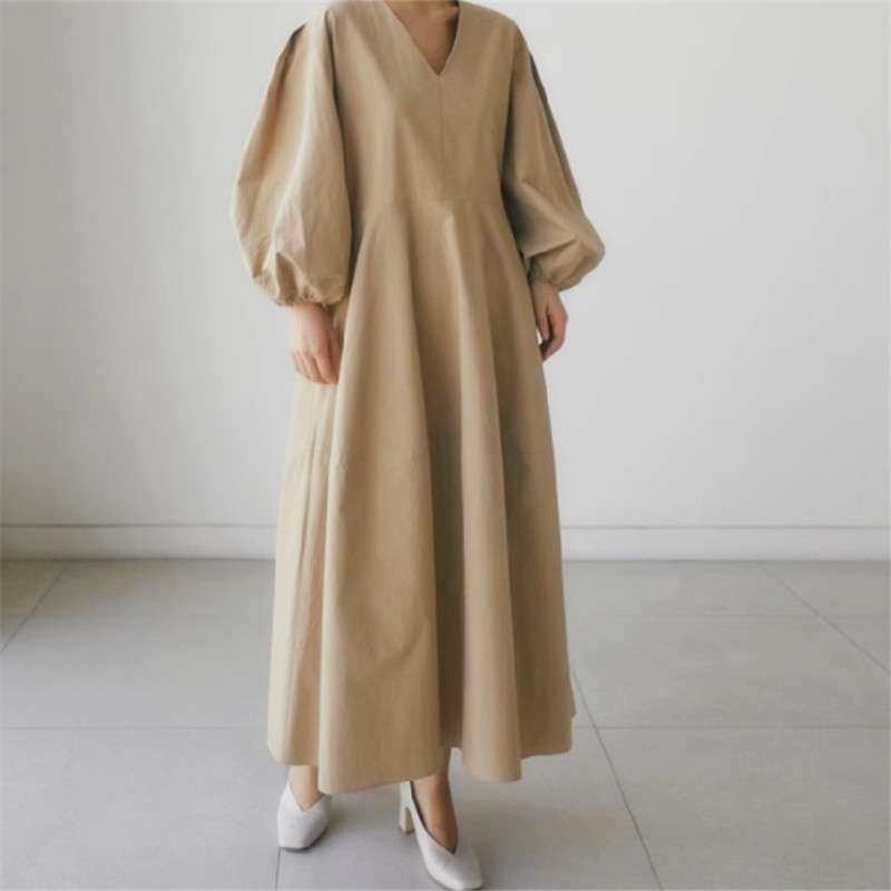 2024衫裙过膝长连衣裙休闲学生打底衫灯笼袖娃娃裙women clothes
