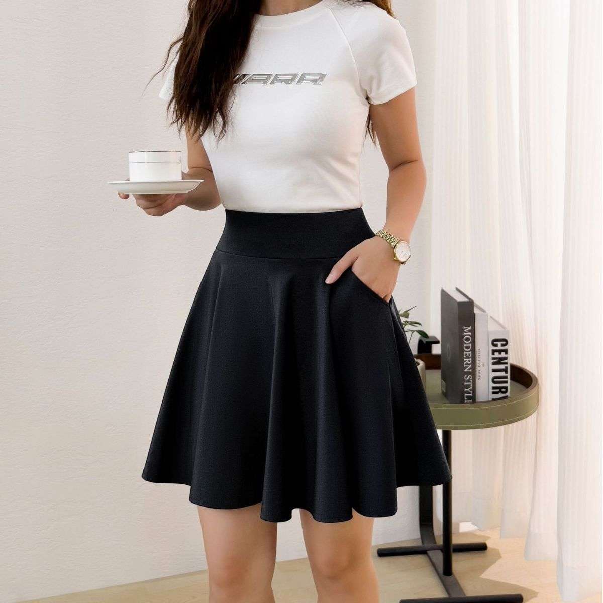 2024猫百褶裙太阳裙四季45CM大码广场舞防走光半身women clothes