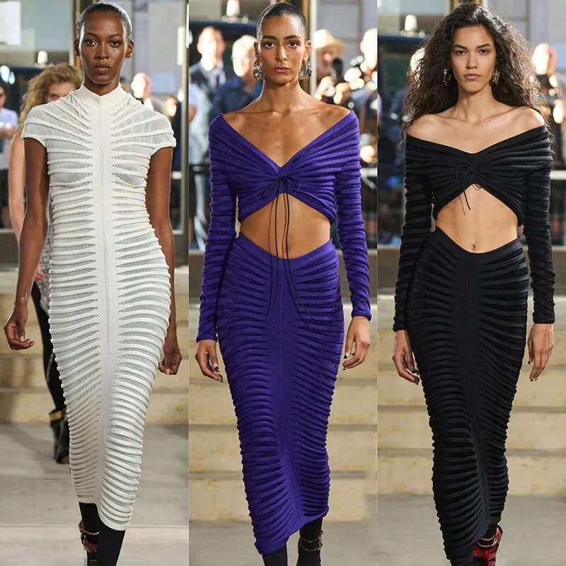2024美女装秋冬新款长袖裹胸辣妹上衣半裙针织套装women clothes