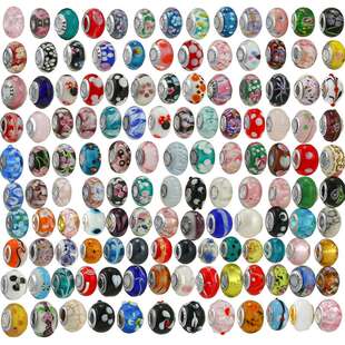 潘家珠子粉色蓝色花朵精品系列琉璃珠串珠DIY饰品手链串饰