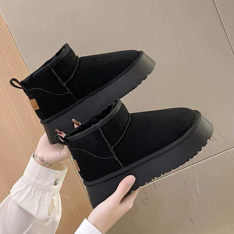women shoes贸大码女士雪地靴temu女士厚底棉鞋棉靴休闲舒适2024