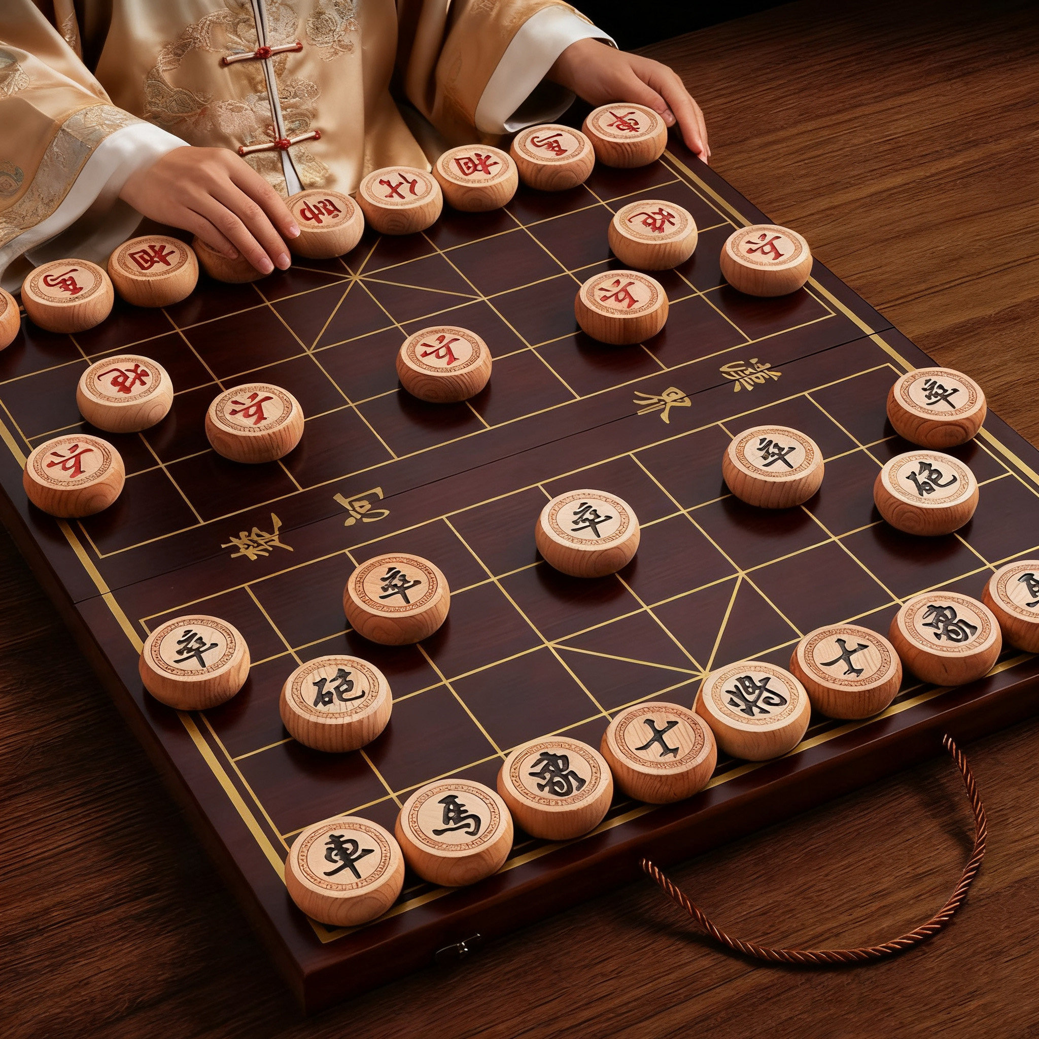 象棋中国象棋儿童实木成人大号带木质棋盘便携式套装榉木红花梨棋