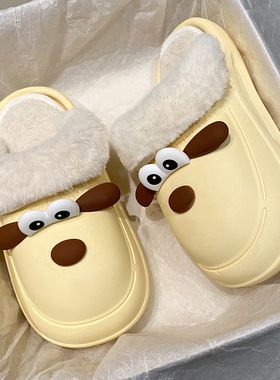 2025年网红可爱毛毛棉拖鞋情侣居家外穿可拆卸百搭保暖加绒卡通